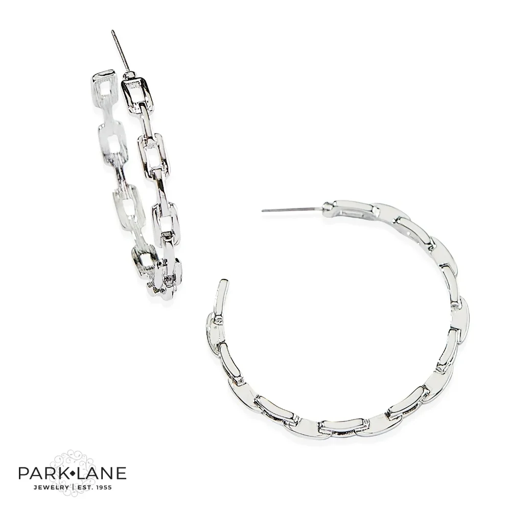 Park Lane Chantel Silver Hoop Earrings - Picture 1 of 6